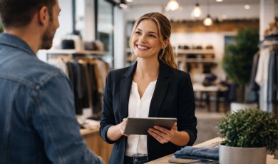 Contact met klanten in de winkel